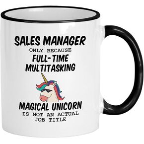 Casitika Sales Manager Mugs. 11 Oz Funny Managers Coffee Mug. Because Unicorn Is Not An Actual Job Title.