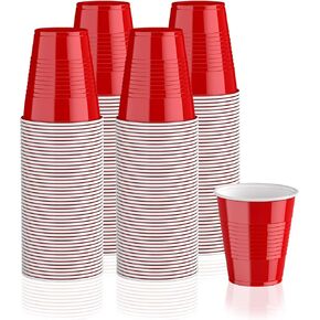 Lilymicky 240 Pack 12 oz Disposable Plastic Cups, Red Party Plastic Cups for Parties, Picnics and BBQ