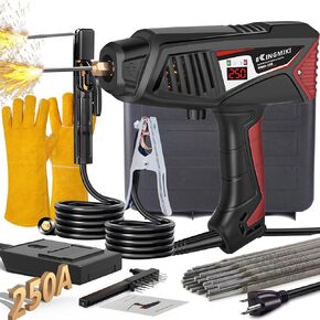 Welder Machine 110V, Hand Held Welder Gun 20-250A Digital Display, 20 PCS Welding Rods Included, 1/16-1/8" Stick Welder Handheld Welder Gun, 2 Modes IGBT Portable Welding Machine MMA Welder