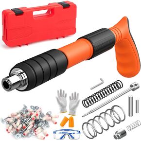Autolock Concrete Nail Gun kit, 50 Round Nail Nail Guns, 5-Speed Adjustable Power, Noise Reduction Upgrade, Suitable for Steel Plates, Concrete, and Household Woodworking