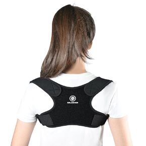 Posture Corrector for Women & Men, Back Straightener Adjustable Straps Compact Back Support for Pain Relief Back Brace for Posture, Clavicle, Neck, Shoulder (Black, One Size)