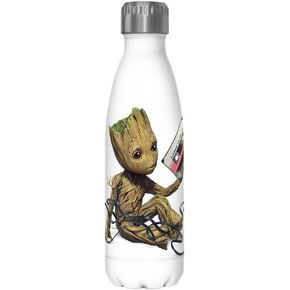 Marvel Groot Tape 17 oz Stainless Steel Water Bottle, 17 Ounce, Multicolored