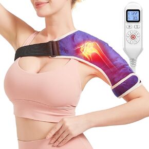 1 Pack Shoulder Heating Pad for Rotator Cuff - Heated Shoulder Wrap Brace for Mom Women and Men Pain Relief - 90Mins Auto-Off Heating Pad for Frozen Shoulder
