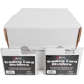 BCW Bundle - 4 400 Count Corrugated Cardboard Trading Card Storage Box with 2 Packs of Horizontal Trading Card Dividers (20 Dividers)