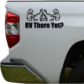 Rosie Decals RV There Yet Funny Camping Die Cut Vinyl Decal Sticker For Car Truck Motorcycle Window Bumper Wall Decor Size- [6 inch/15 cm] Wide Color- Gloss White
