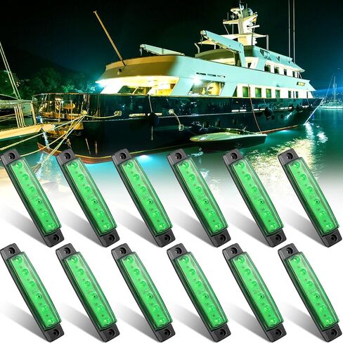 12 Pieces Boat Navigation Lights 6 LED Marine Boat Lights 12V Waterproof Navigation Lights for Yacht Fishing Pontoon Boat in Saudi Arabia