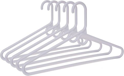 Quality White Plastic Hangers 30 Pack - Super Heavy Duty Plastic Clothes Hanger Multipack - Thick Strong Standard Closet Clothing Hangers with Hook for Scarves and Belts-17 Coat Hangers (White, 30) in Kuwait