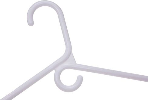 Quality White Plastic Hangers 30 Pack - Super Heavy Duty Plastic Clothes Hanger Multipack - Thick Strong Standard Closet Clothing Hangers with Hook for Scarves and Belts-17 Coat Hangers (White, 30) in Kuwait