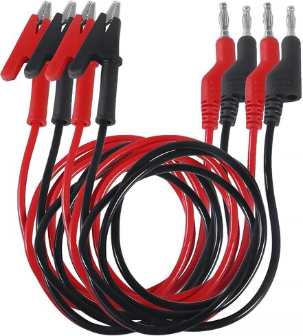 2pcs Multimeter Alligator Clips to Banana Clips Test Lead 4mm Banana Plug Alligator Clip Test Probe Lead Wire Cable 1M in Saudi Arabia