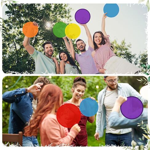 24 Pieces Foldable Flying Disc Fans Set Beach Flying Disc Foldable Fans Celebration Wedding Birthday Party Halloween Christmas Outdoor Decoration, 6 Colors in Saudi Arabia