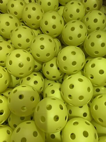 Indoor Pickleball Balls Standard 26 Holes Tournament Meet USAPA 12 Pack, 23.4 cm, Neon-yellow in Saudi Arabia