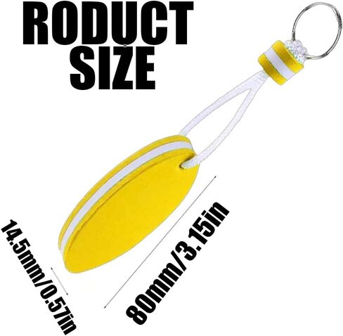 6Pcs Foam Floating Keychain, Foam Floating Oval Key Ring, Float Keychain Pendant for Water Sports and Outdoor Sports(Orange and Yellow) in Saudi Arabia
