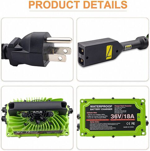 36 Volt Golf Cart Battery Charger for EZGO TXT,Replace EZGO TXT Charger 18A 36V with D Style Plug in Saudi Arabia