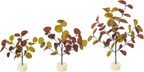3 Pieces Small Artificial Fall Trees, Mini Village Fall Tabletop Trees with Billy Balls Autumn Miniature Tree Fall Table Centerpieces for Harvest Wedding Party Thanksgiving Decoration in Saudi Arabia