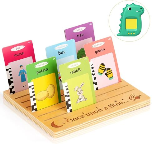 حافظة بطاقات خشبية حامل بطاقات اللعب ملحقات صندوق تخزين البطاقات منظم سطح المكتب منظم صينية البطاقات يحمل ما يصل إلى 21 بطاقة مقاس 7.9 × 6.5 × 0.4 بوصة لبطاقات الأطفال وبطاقات الصور وحفلات البوكر in Kuwait