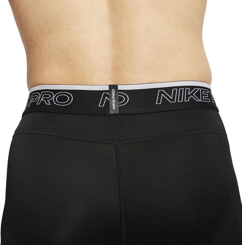 شورت Nike Pro Dri-FIT للرجال (as1، Alpha، x_l، عادي، عادي، أسود/أبيض مخطط Swoosh) X-Large in Saudi Arabia
