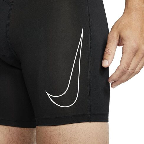 شورت Nike Pro Dri-FIT للرجال (as1، Alpha، x_l، عادي، عادي، أسود/أبيض مخطط Swoosh) X-Large in Saudi Arabia