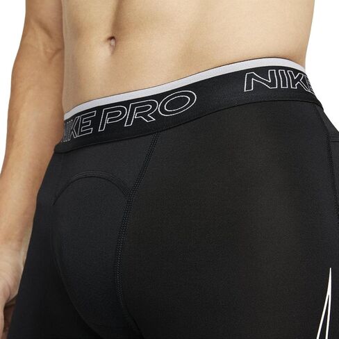 شورت Nike Pro Dri-FIT للرجال (as1، Alpha، x_l، عادي، عادي، أسود/أبيض مخطط Swoosh) X-Large in Saudi Arabia