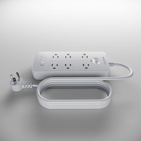 Power Strip Surge Protector with 6 AC Outlets & 4 USB Ports (1USB C),6 Feet Extension Cord,Flat Plug,NANOLAKE 1700J Surge Protection, Compact, Mountable, Home,Dorm, Office,Black (Without Night Light) in Saudi Arabia