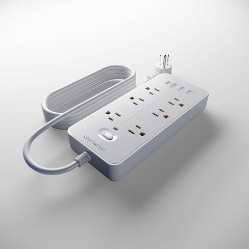 Power Strip Surge Protector with 6 AC Outlets & 4 USB Ports (1USB C),6 Feet Extension Cord,Flat Plug,NANOLAKE 1700J Surge Protection, Compact, Mountable, Home,Dorm, Office,Black (Without Night Light) in Saudi Arabia