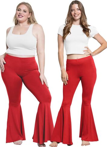 STRETCH IS COMFORT Women’s Plus Size Oh So Soft Pull On Stretchy Bell Bottom Flare Pants| XL-7X in Saudi Arabia