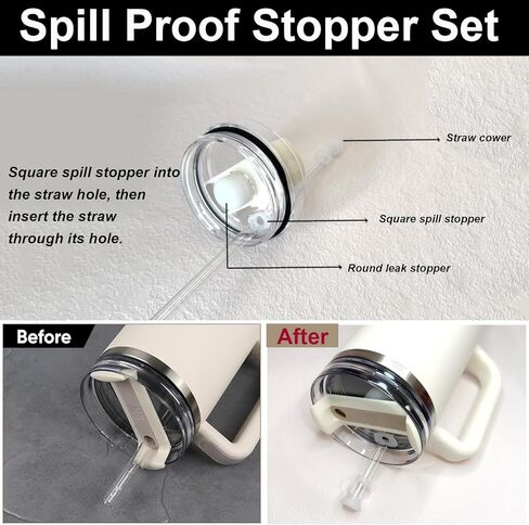 40Oz Stanley Cup Accessories Set Including 2 Pcs Silicone Spill Proof Stopper 2 Pcs Beadable Charms 2 Pcs Straw Cover Cap 2 Pcs Silicone Boot for Stanley Cup Stanley 40oz Tumbler in Saudi Arabia