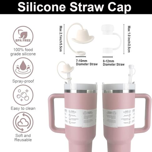 40Oz Stanley Cup Accessories Set Including 2 Pcs Silicone Spill Proof Stopper 2 Pcs Beadable Charms 2 Pcs Straw Cover Cap 2 Pcs Silicone Boot for Stanley Cup Stanley 40oz Tumbler in Saudi Arabia