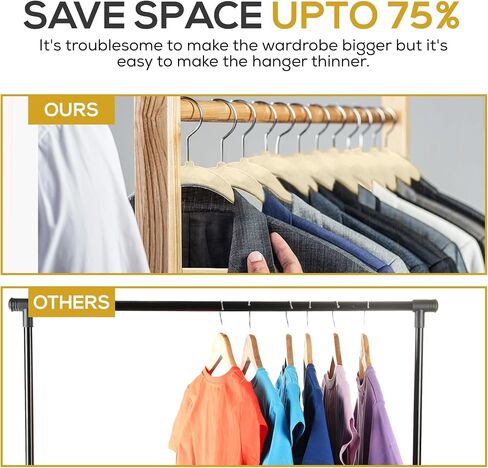 50 Pack New Premium Quality Velvet Hangers Ultra Thin Non Slip Adult Felt Space Saving Hangers for Closet Heavy Duty Coat Pants Jackets Dress Hangers 360° Swivel Hook Hold Upto 10 lbs Ivory in Saudi Arabia