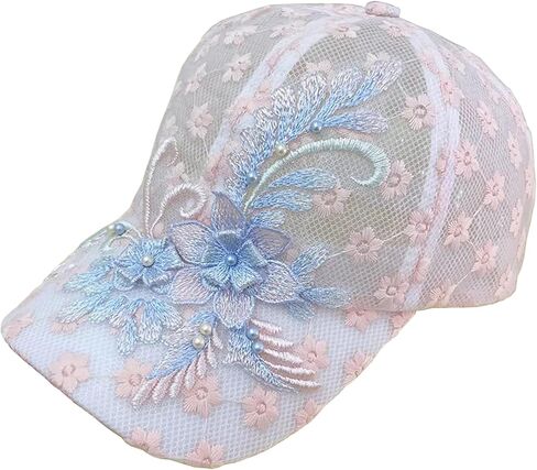 Flower Embroidery Mesh Women Baseball Cap Gorgeous Elegant Lace Adjustable Sports Hat in Saudi Arabia