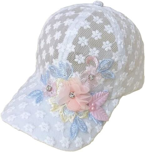 Flower Embroidery Mesh Women Baseball Cap Gorgeous Elegant Lace Adjustable Sports Hat in Saudi Arabia