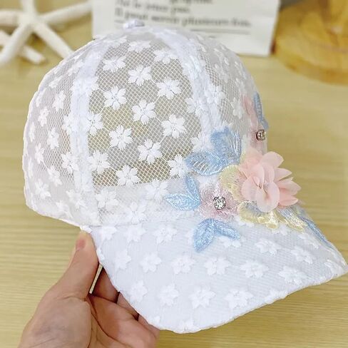 Flower Embroidery Mesh Women Baseball Cap Gorgeous Elegant Lace Adjustable Sports Hat in Saudi Arabia