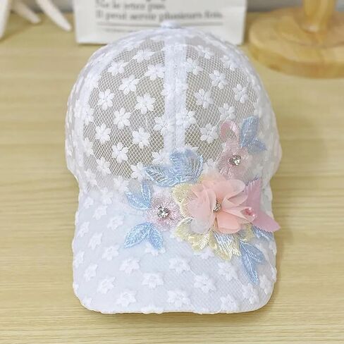 Flower Embroidery Mesh Women Baseball Cap Gorgeous Elegant Lace Adjustable Sports Hat in Saudi Arabia