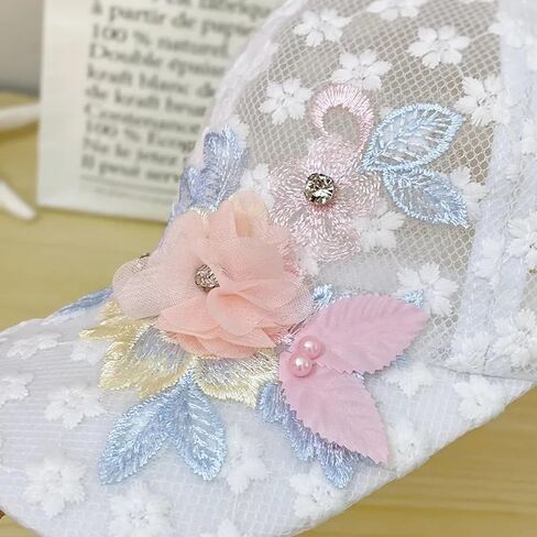 Flower Embroidery Mesh Women Baseball Cap Gorgeous Elegant Lace Adjustable Sports Hat in Saudi Arabia
