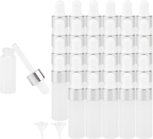 5ml Frosted Glass Dropper Bottles, 1/6Oz Blue Dropping Vials with Glass Eye Dropper & 2 Funnels, Empty Sample Glass Dropper Bottles Vials for Essential Oil Perfume in Saudi Arabia