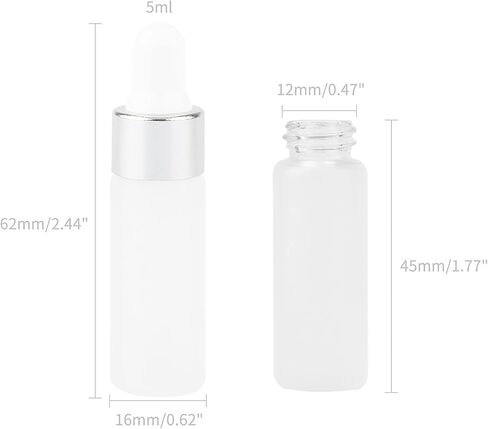 5ml Frosted Glass Dropper Bottles, 1/6Oz Blue Dropping Vials with Glass Eye Dropper & 2 Funnels, Empty Sample Glass Dropper Bottles Vials for Essential Oil Perfume in Saudi Arabia
