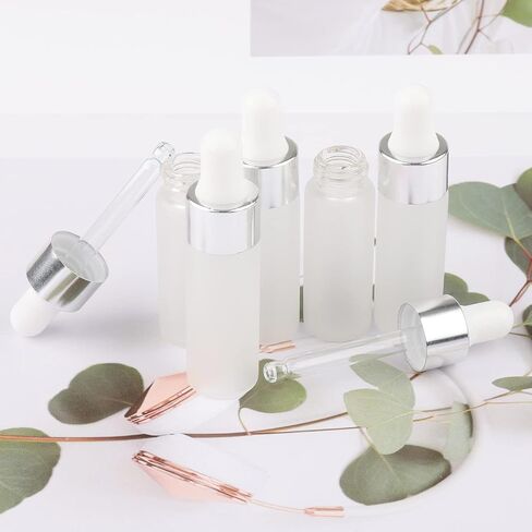 5ml Frosted Glass Dropper Bottles, 1/6Oz Blue Dropping Vials with Glass Eye Dropper & 2 Funnels, Empty Sample Glass Dropper Bottles Vials for Essential Oil Perfume in Saudi Arabia