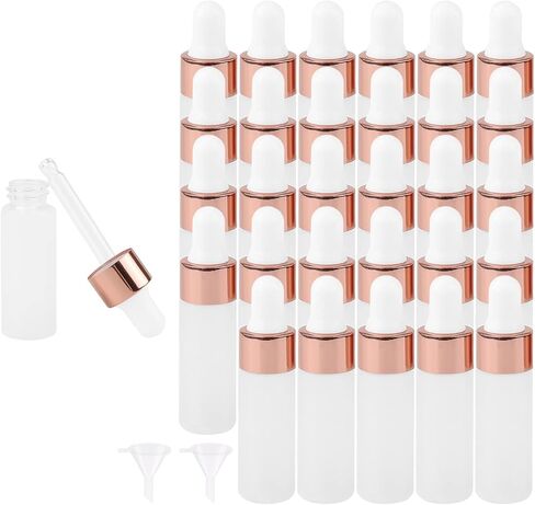 5ml Frosted Glass Dropper Bottles, 1/6Oz Blue Dropping Vials with Glass Eye Dropper & 2 Funnels, Empty Sample Glass Dropper Bottles Vials for Essential Oil Perfume in Saudi Arabia