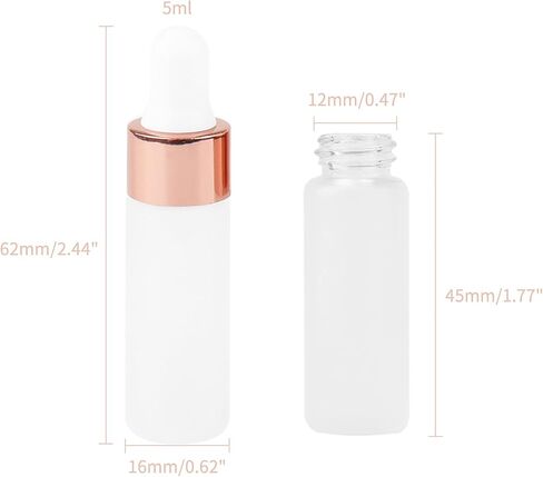 5ml Frosted Glass Dropper Bottles, 1/6Oz Blue Dropping Vials with Glass Eye Dropper & 2 Funnels, Empty Sample Glass Dropper Bottles Vials for Essential Oil Perfume in Saudi Arabia