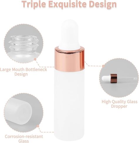 5ml Frosted Glass Dropper Bottles, 1/6Oz Blue Dropping Vials with Glass Eye Dropper & 2 Funnels, Empty Sample Glass Dropper Bottles Vials for Essential Oil Perfume in Saudi Arabia