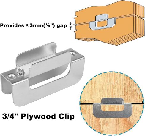10 قطع من مشابك ربطة العنق من الخشب الرقائقي تناسب لوحة 3/4 بوصة، العرض الداخلي: 20 مم، 17 مشبك صندوق فولاذي مشابك تغليف اللوحة تركيب سريع، لا حاجة للأظافر in Kuwait