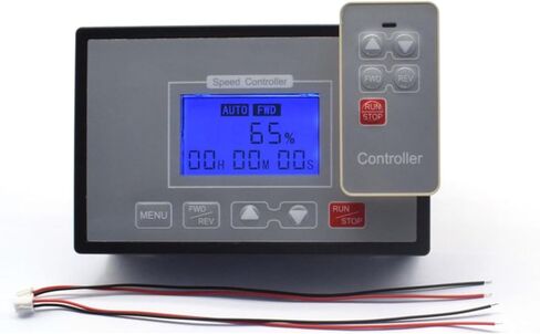وحدة تحكم في سرعة محرك الفرشاة مع مفتاح تحكم عن بعد لاسلكي وشاشة LCD، تحكم في محرك DC 10-55V 40A DC، سرعة قابلة للتعديل 0-100%، التحكم في التشغيل/الإيقاف، عكس للأمام، مؤقت، دعم مفتاح الحد in Kuwait