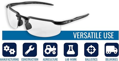 Bullhead Safety Swordfish Transition Safety Glasses With Anti Fog Lenses, Indoor/Outdoor Use, ANSI Z87+, Protective Eyewear With Anti-Scratch Coating And UV Light Protection, Matte Black Frame in Kuwait