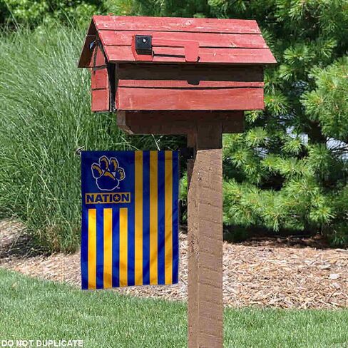 College Flags & Banners Co. Pittsburgh Panthers Garden Flag with USA Stars and Stripes in Saudi Arabia