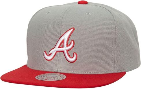 Mitchell & Ness Atlanta Braves Cooperstown Away Snapback Hat Cap - Gray in Saudi Arabia