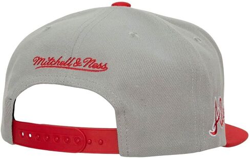 Mitchell & Ness Atlanta Braves Cooperstown Away Snapback Hat Cap - Gray in Saudi Arabia