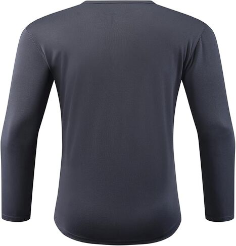 Men Henley Shirts Long Sleeve Polo Shirt Basic Tee Casual T-Shirt Button Collared Lightweight Quick Dry Top in Saudi Arabia