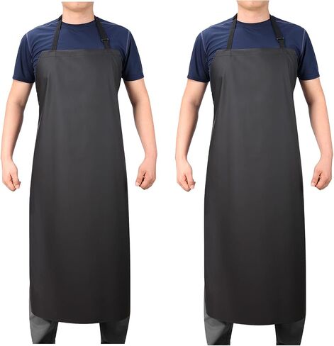 مريلة مقاومة للماء من مطاط الفينيل من VWELL، مقاس 41.5 بوصة، مريلة مقاومة للمواد الكيميائية لغسل الأطباق، وأعمال المختبر، والجزار، والبستنة، ومريلة تزيين الكلاب من البولي فينيل كلوريد بدون جيب in Saudi Arabia