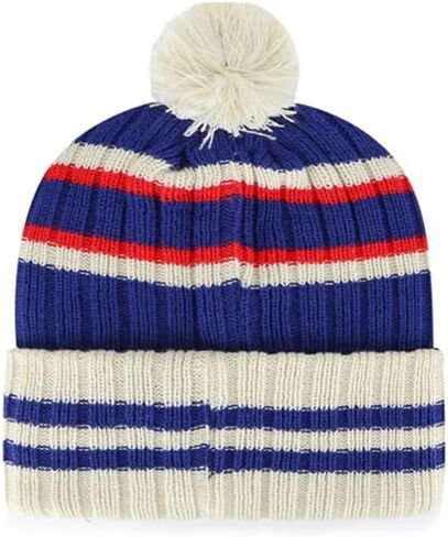 47 Montreal Expos Mens Womens Cooperstown No Huddle Cuff Knit Stretch Fit Royal Blue Beanie with Team Color Vintage Logo in Saudi Arabia