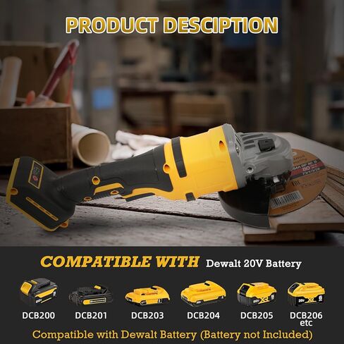 طاحونة زاوية لاسلكية لبطارية DeWalt 20V بحد أقصى، 10000 دورة في الدقيقة، 3 سرعات متغيرة، أداة طحن زاوية بدون فرش، عجلات طحن 5 بوصة، عجلة قطع، أقراص رفرف ومقبض مساعد قابل للتعديل (الأداة فقط) in Kuwait