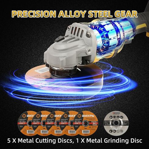 طاحونة زاوية لاسلكية لبطارية DeWalt 20V بحد أقصى، 10000 دورة في الدقيقة، 3 سرعات متغيرة، أداة طحن زاوية بدون فرش، عجلات طحن 5 بوصة، عجلة قطع، أقراص رفرف ومقبض مساعد قابل للتعديل (الأداة فقط) in Kuwait